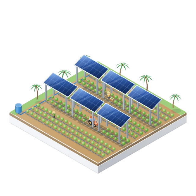 Crops under solar: the platform's model of the agrivoltaics module