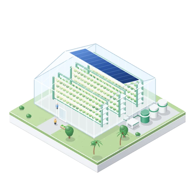 Glasshouse: the platform's model of the hydroponics module